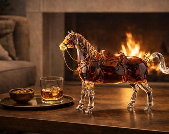Horse Whiskey Decanter – Crystal Horse Liquor Bottle, Elegant Bar Decor, Gift for Him (1000ml)