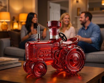 Tractor Whiskey Decanter, Farmhouse Bar Decor, Vintage Liquor Bottle (400ml)