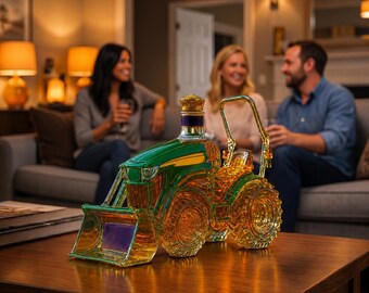 Tractor Whiskey Decanter, Farm Equipment Liquor Bottle, Rustic Bar Decor (300ml)