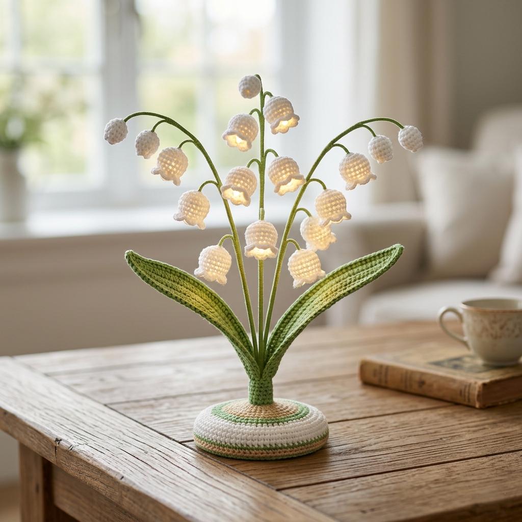 34 Crochet Lamps That Will Look Great in Your Home 26 Crochet Lily of the Valley Lamp
