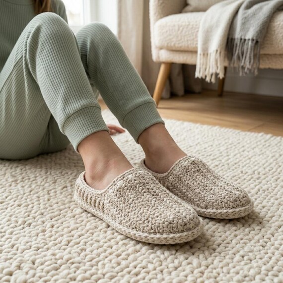 Crochet House Shoe Pattern, Chunky Slipper Crochet, Indoor Slipper Pattern, Handmade Cozy Slippers Crochet, DIY Cozy Footwear Pattern PDF