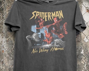 Vintage Spider-Man No Way Home Shirt, Comfort Colors Three Peter Parkers Multiverse Tshirt, Marvel Superhero Movie Trio Comic Fan Gift