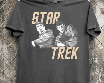 Camiseta vintage de Spock de Star Trek, camiseta retro de Spock Leonard Nimoy, camiseta gráfica de películas de ciencia ficción Comfort Colors, regalo clásico de la serie de televisión de los 60 sobre el espacio