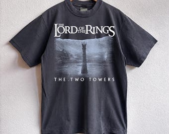 Vintage The Lord of the Rings Shirt, The Two Towers Movie Tee, LOTR Graphic T-Shirt, Goth Aesthetic Fantasy Top, Retro Streetwear Clothing