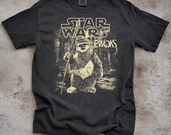 Vintage Ewoks Star Wars Shirt, Wicket Endor Movie Merch, Retro 90s Sci-Fi Film Tshirt, Endor Forest Graphic Apparel, Star Wars Fan Gift