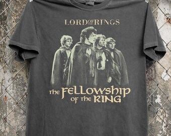 Vintage Fellowship of the Ring Shirt, Retro Lord of the Rings Tshirt, Comfort Colors Fantasy Movie Graphic Tee, Classic Film Hobbits Gift