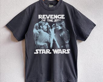 Vintage Star Wars Revenge of the Sith Shirt, Comfort Colors Anakin Skywalker Obi-Wan Kenobi Lightsaber Tshirt, Episode 3 Sci-Fi Movie Gift