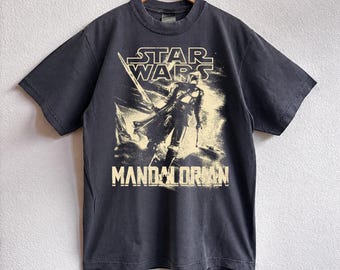 Vintage Star Wars Shirt, Comfort Colors Mandalorian Tee, Retro Din Djarin Graphic T-Shirt, Galactic Empire Streetwear, Oversized Sci-Fi Gift
