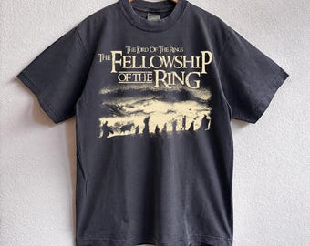 Vintage The Fellowship of the Ring Shirt, Lord of the Rings Tee, JRR Tolkien Tshirt, Middle Earth Apparel, Retro Fantasy Bookish Fan Gift