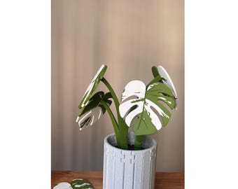 Monstera Coaster Gen 2, Faux Albo Plant Decor, 3D Printed Functional Art