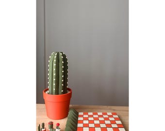 3D Printed Cactus Chess Set, Roll-Up Board, Botanical Home Decor