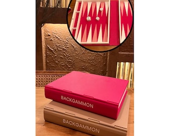 Backgammon med spelbok, hopfällbart brädspel, mekanisk strategibord, resevänlig förvaring