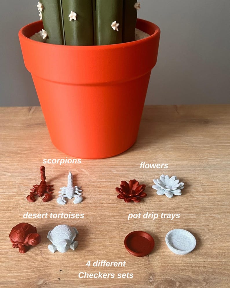 3D Gedrucktes Kaktus Schachspiel, Roll-Up Brett, Botanisches Wohndekor Bild 8