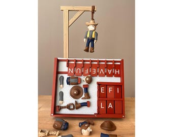 PlayBook'd Hangman, 3D Printed Book Board Game, Portable Travel Family Game, Bookshelf Decor,  ForgeCore