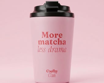 Matcha-Reisebecher – Isolierter Kaffeebecher 350 ml – Edelstahlbecher – Tolles Geschenk für Matcha-Liebhaber – Wiederverwendbarer Thermobecher mit Deckel