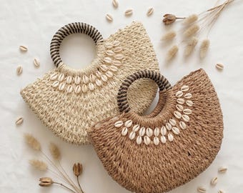 Straw Woven Handbag Summer Tote Chic Designer Style Versatile Beach Purse