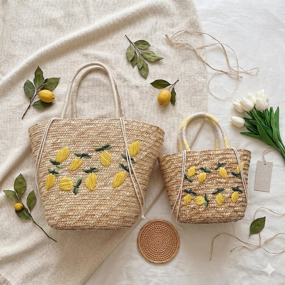 Straw Woven Beach Tote Bag Large Capacity Summer Shoulder Handbag - Etsy