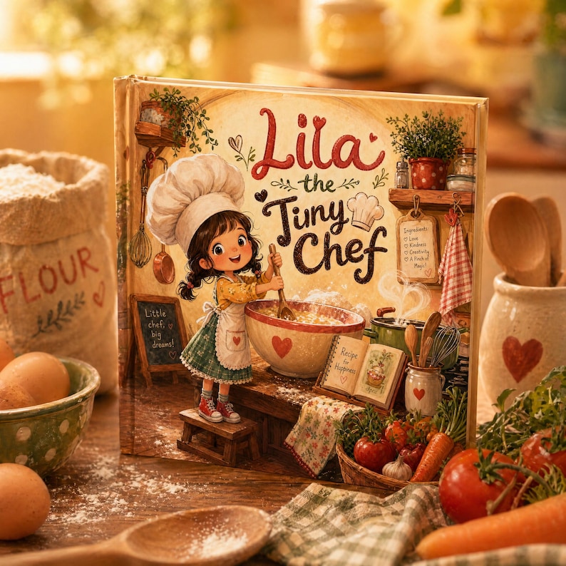 Personalized Chef Girl Storybook Custom Name Photo Kids Picture Book ...