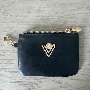 Valentino Orlandi Wallet Coin Purse Vegan Détails Et Logo Or Noir image 1