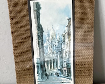Vintage Paris Le Secre Coer Lithograph Print Signed Lucien Delarue Framed #542