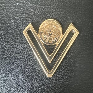 Valentino Orlandi Wallet Coin Purse Vegan Détails Et Logo Or Noir image 8