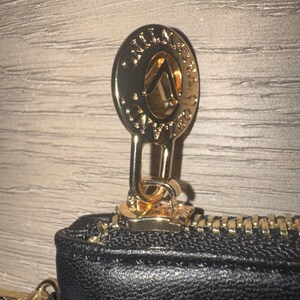 Valentino Orlandi Wallet Coin Purse Vegan Détails Et Logo Or Noir image 2