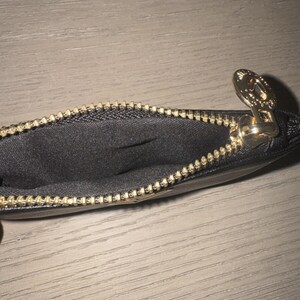 Valentino Orlandi Wallet Coin Purse Vegan Détails Et Logo Or Noir image 5
