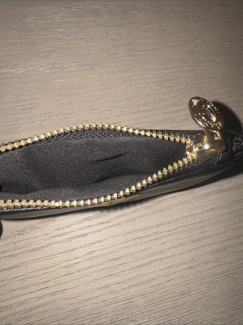 Valentino Orlandi Wallet Coin Purse Vegan Détails Et Logo Or Noir image 5