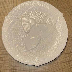 Triple Fish Weißer 7,5" Salat-/Vorspeisenteller Vintage