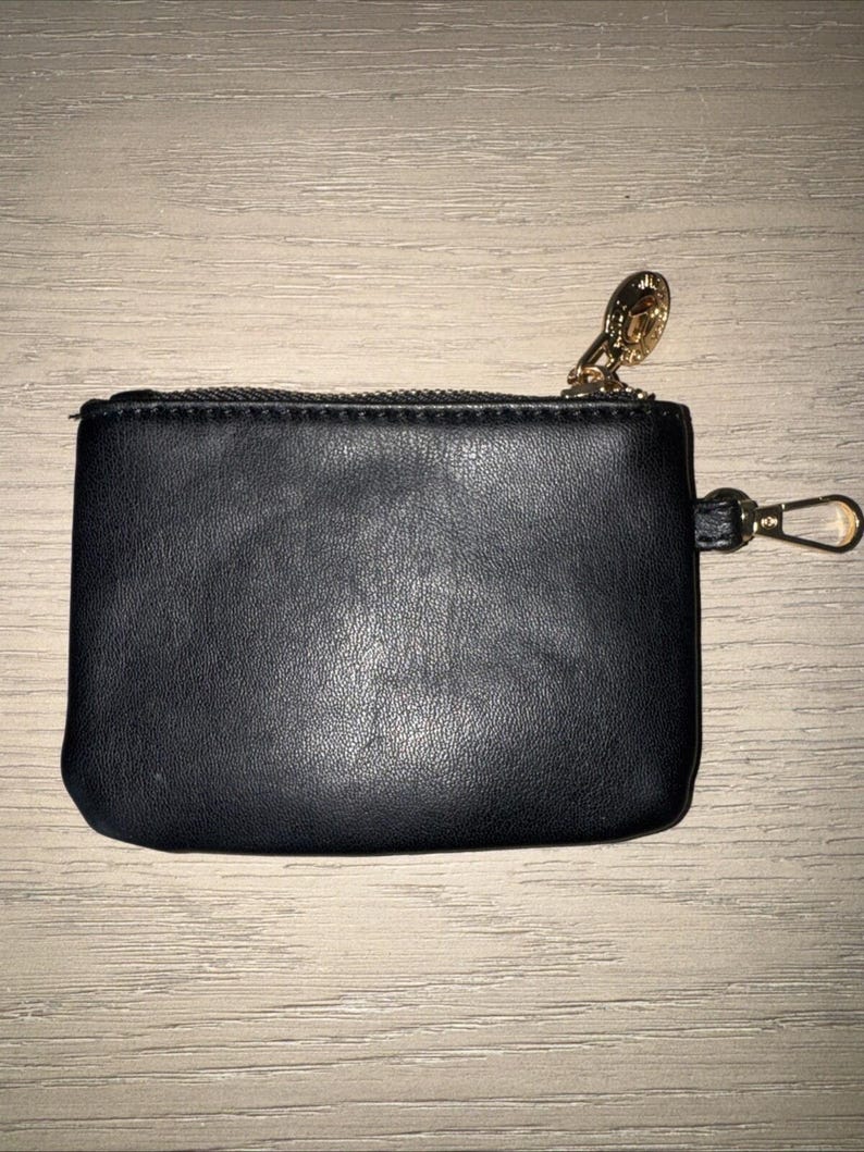 Valentino Orlandi Wallet Coin Purse Vegan Détails Et Logo Or Noir image 3