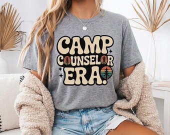 Wavy Camp Counselor Era Shirt Retro Summer Staff Tee Mountain Nature Top