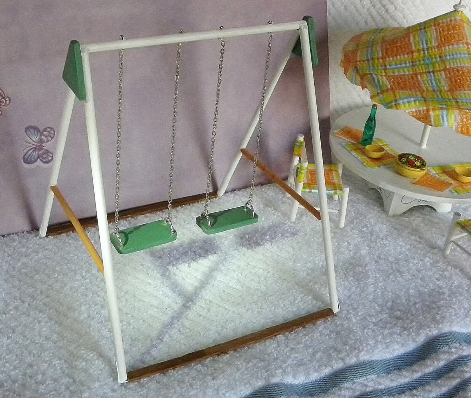 Miniature Swing // Dollhouse Swing Set // Miniature Playground Etsy