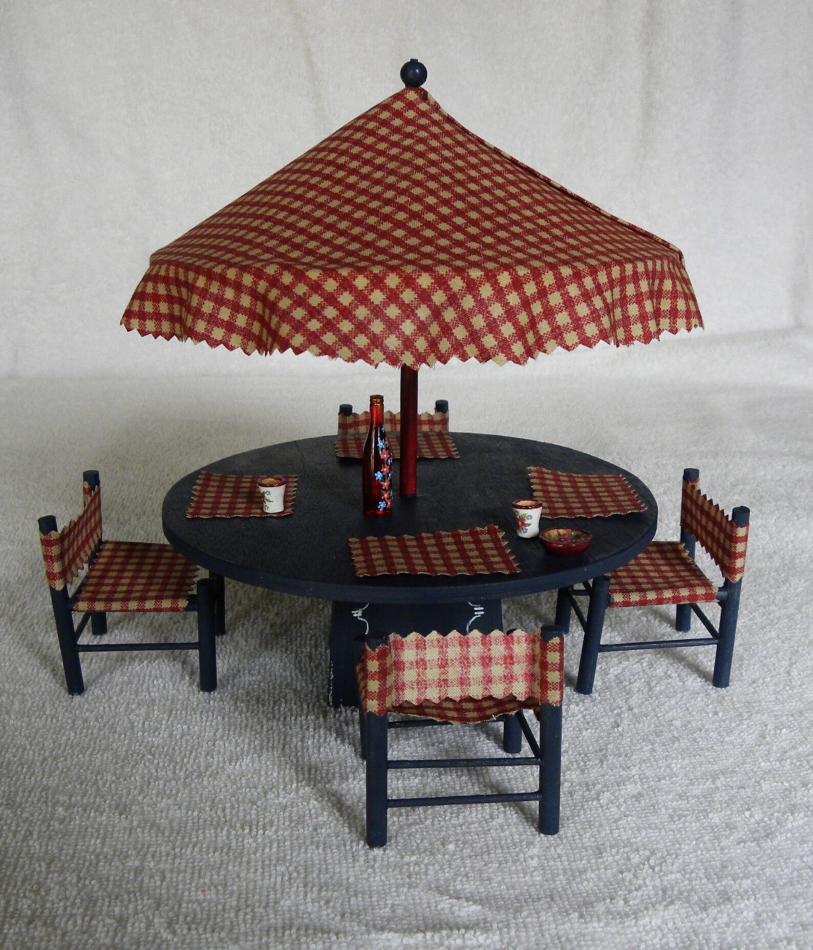 Dollhouse Dining Set // Miniature Dollhouse Outdoor Patio Etsy