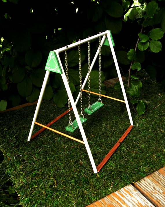 Miniature Swing // Dollhouse Swing Set // Miniature Playground Etsy