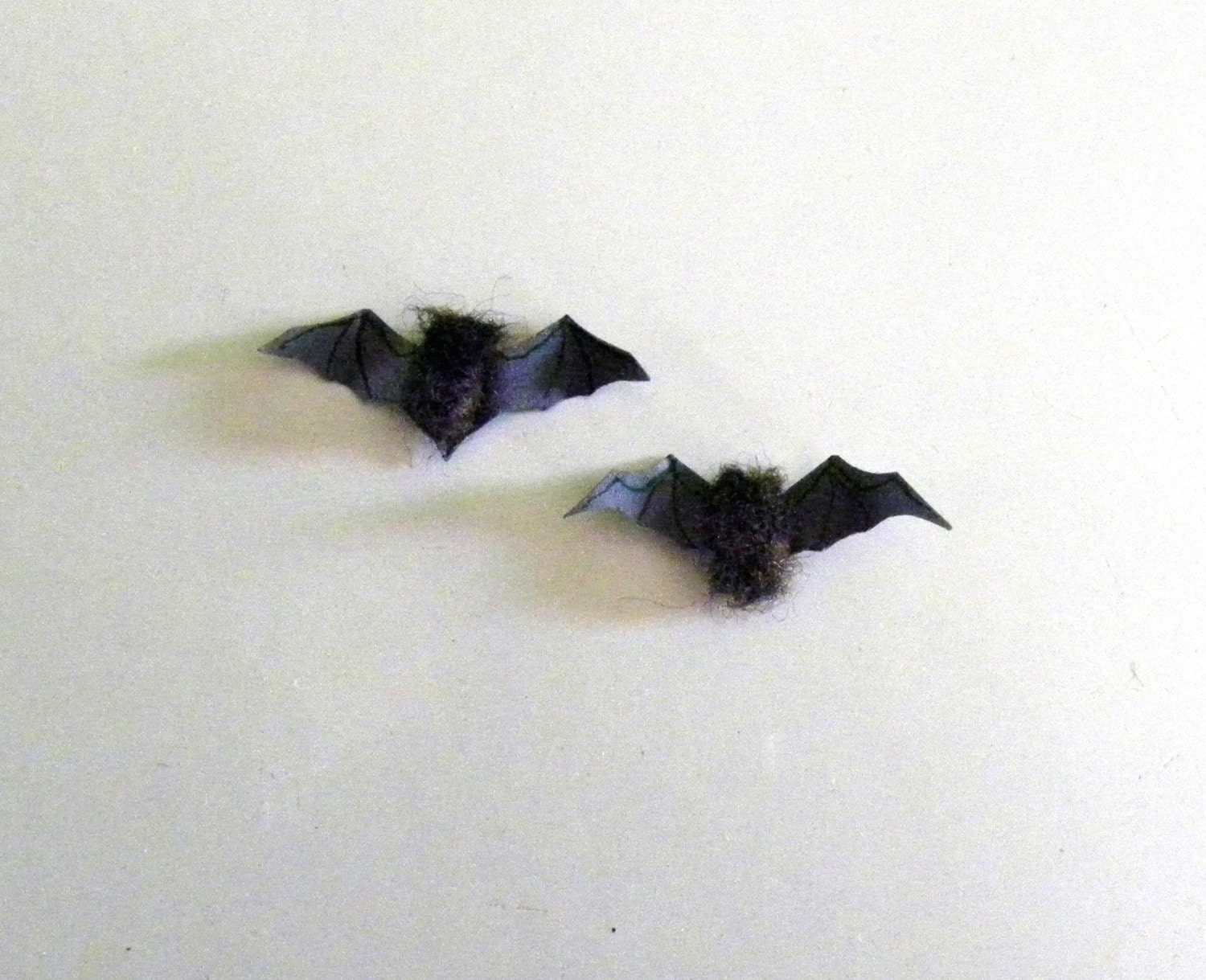 Miniature Bats Pair of 2 // Spooky Dollhouse Miniatures // Etsy