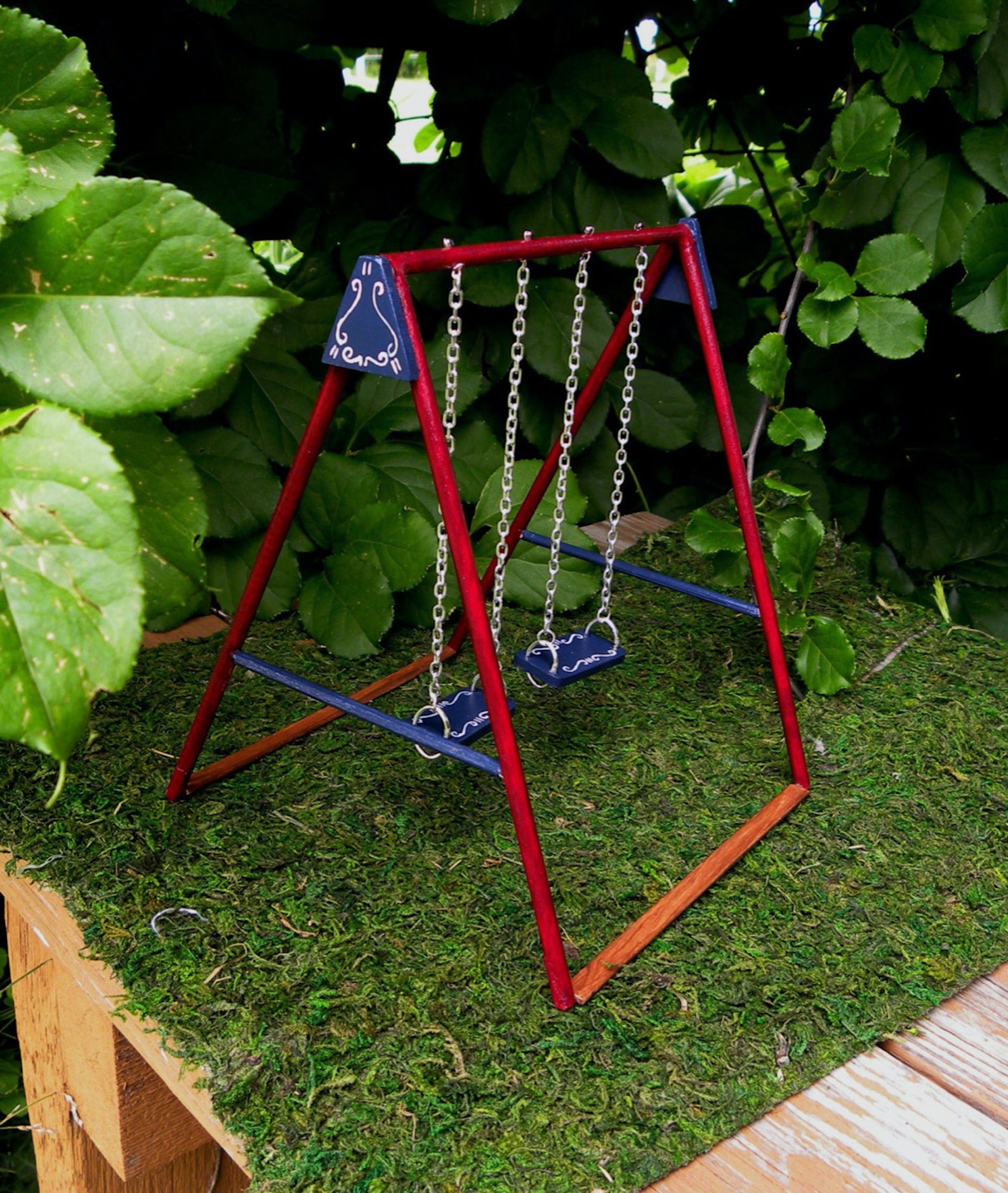 Miniature Swing // Dollhouse Swing Set // Miniature Playground Etsy
