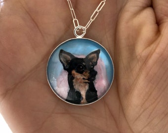 Fine Silver Personalized Miniature Pet Portrait / Pet Portrait From Your Photo / Custom Pet Portraits/ Pet Memorial / Pet Loss Comfort Gift