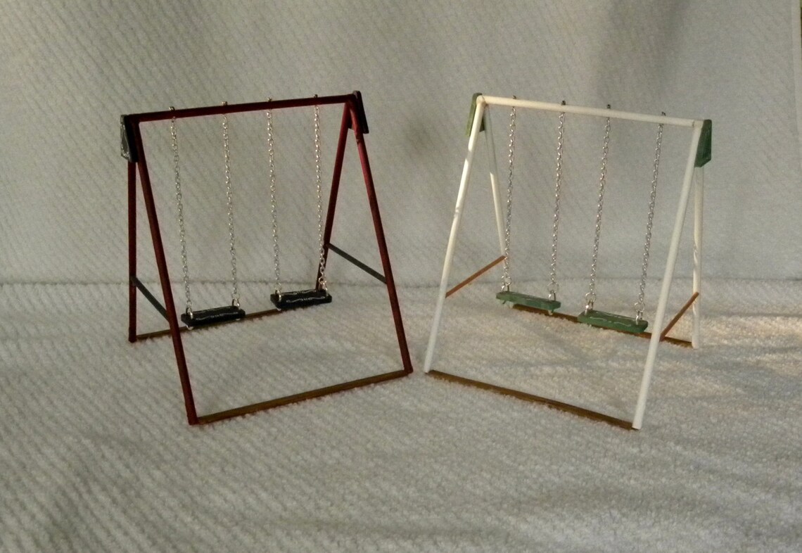 Miniature Swing // Dollhouse Swing Set // Miniature Playground Etsy