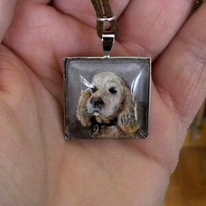 Miniature Painting // Custom Pet Portrait Pendant // Pet Portrait Memorial Jewelry and Keychains // Pet Loss Gift image 4