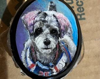 Custom Pet Painting Made-to-Order from your photo // Dog Portrait as Wearable Art // Dogs*Horses*Cats*Pets*Lhasa Apso*Animals*Jewelry