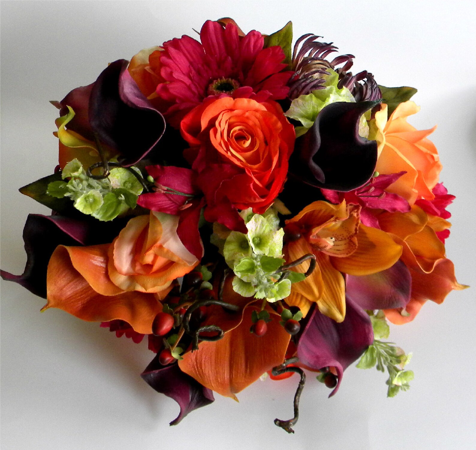 The Rachel Bouquet Real Touch Wedding Flowers in Orange Etsy