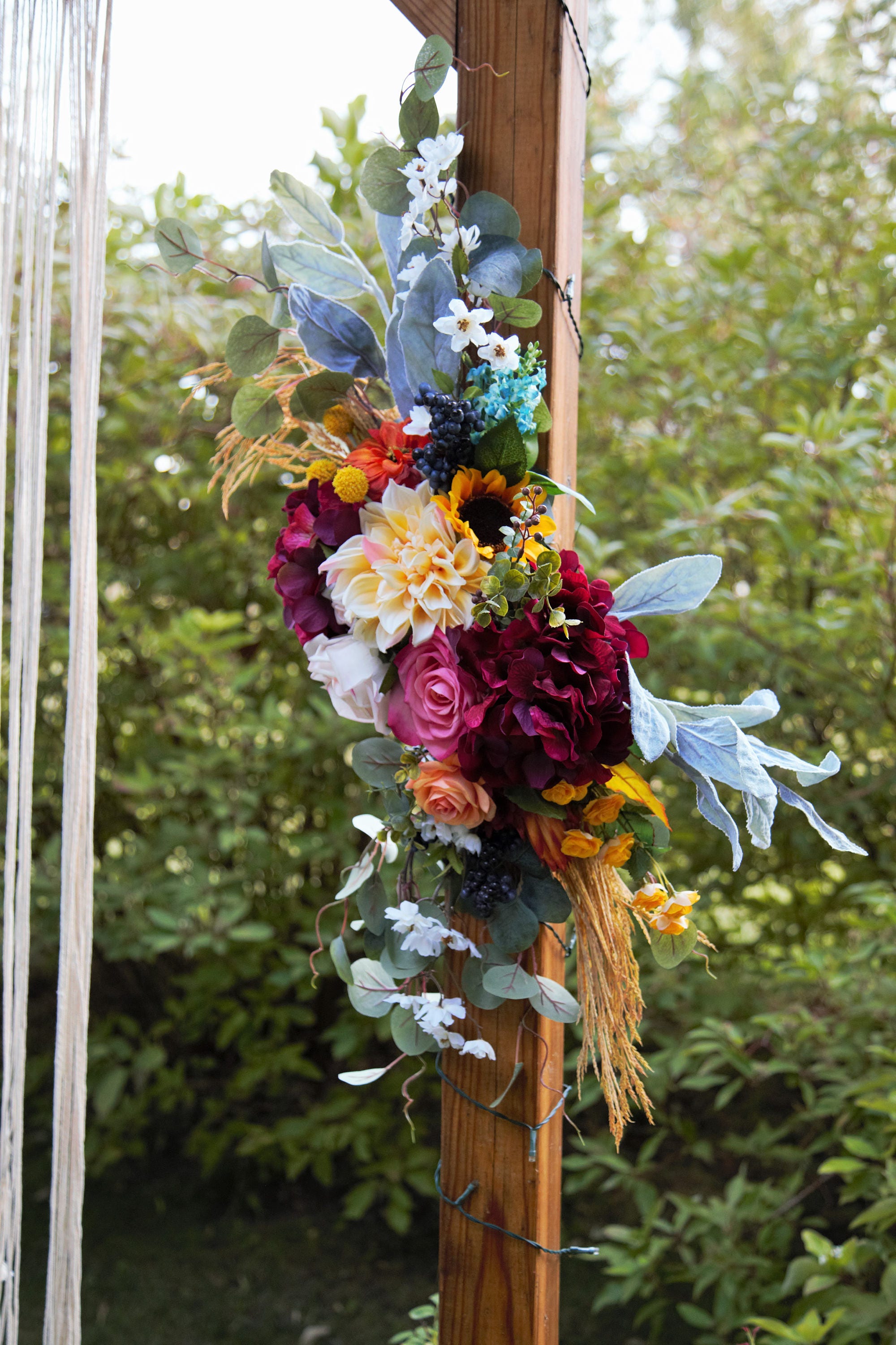 Wedding Ceremony Flowers Arch Arrangements Rustic Boho Silk | Etsy