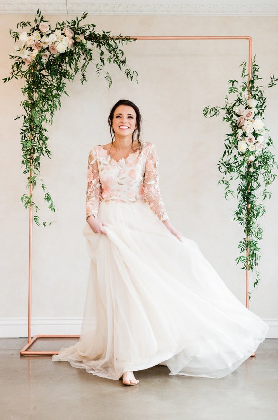 Copper Wedding Arch Wedding Backdrop Copper Rose Gold Etsy