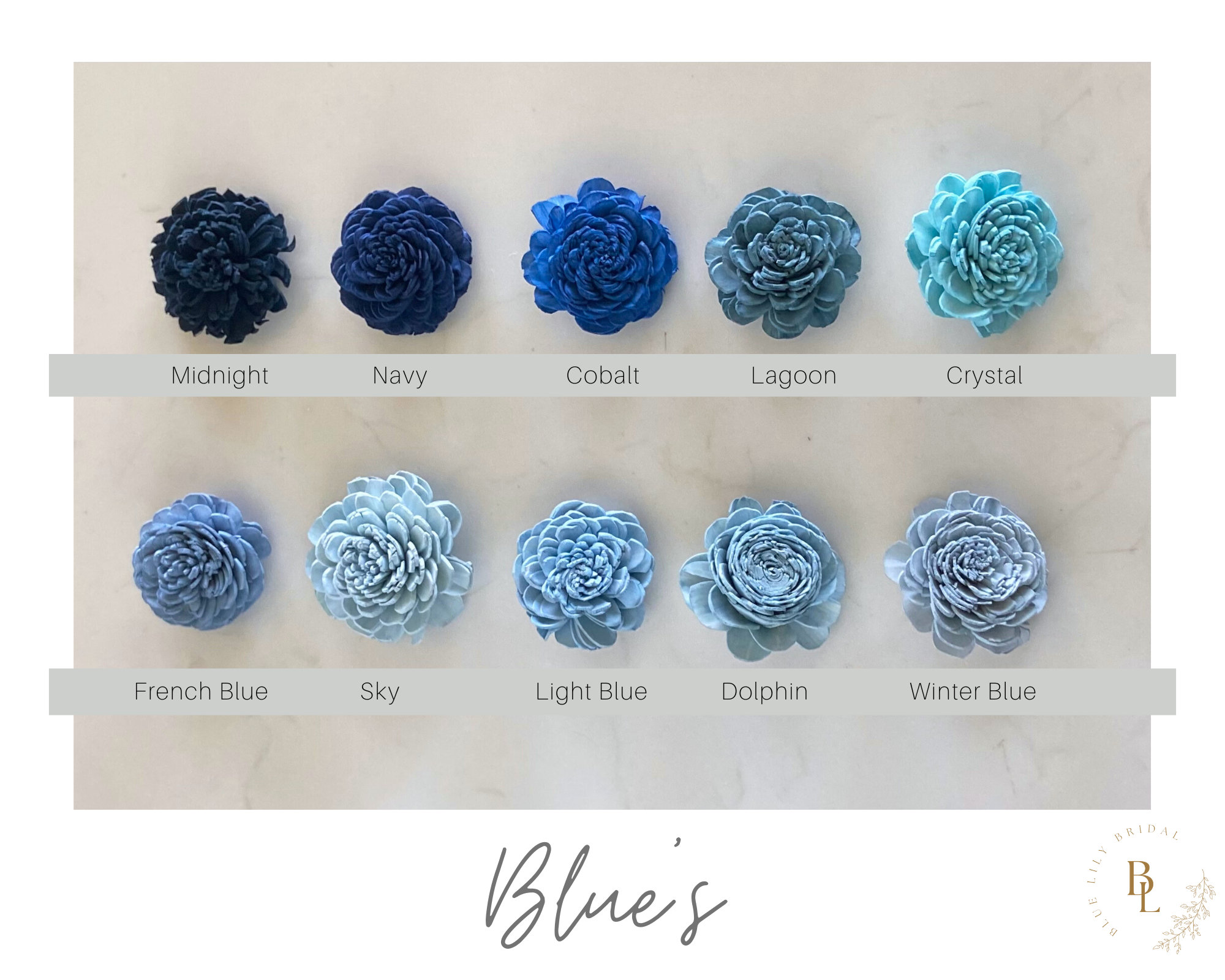 Choose Your Colors | Color Palette Options | Sola Wood Flower Bouquet Color Options | Digital PDF File