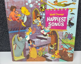 LP de Walt Disney "Happiest Songs" de 1967, DL-3509, promoción de Gulf para Disneyland. Disco de vinilo.