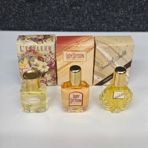 Vtg Coty Mini Colonia Set L'Effleur Lady Stetson Sand & Sable 3pc .25oz en caja imagen 1