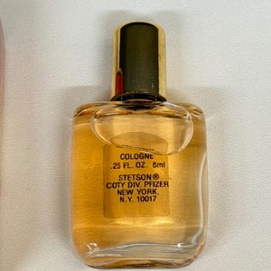 Vtg Coty Mini Colonia Set L'Effleur Lady Stetson Sand & Sable 3pc .25oz en caja imagen 7
