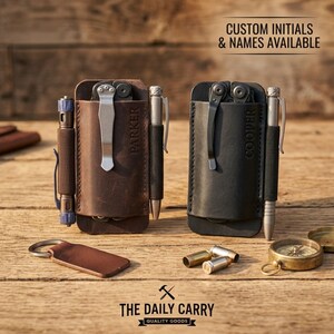 Op maat gemaakte multitoolhoes, leren meshouder, tactische riemorganizer, EDC-holster voor heren