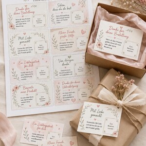 Bewerte mein Produkt - Karten zum Ausdrucken, Dankeskarten mit QR Code Feld, Etsy Bewertungsbeileger, digitale A4 Vorlage für Shops