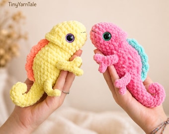 Chamäleon Amigurumi Häkelanleitung, Anfänger Plüschtier Anleitung (PDF Download)